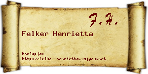 Felker Henrietta névjegykártya